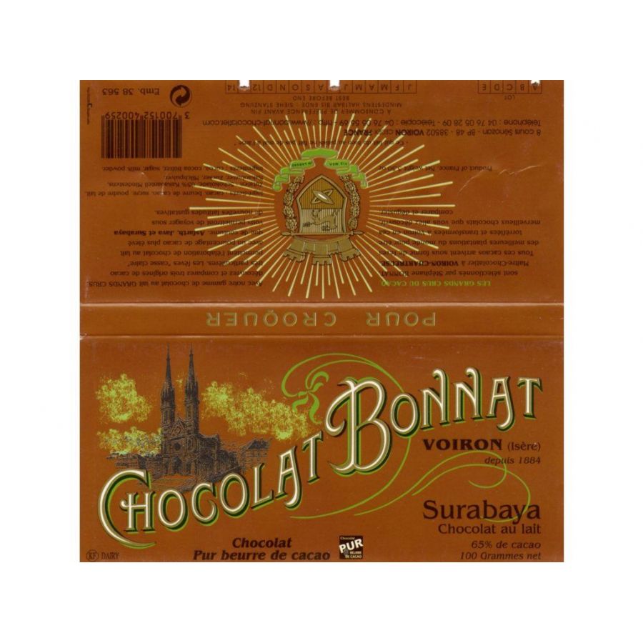 Čokoláda Bonnat Surabaya 65% - mléčná