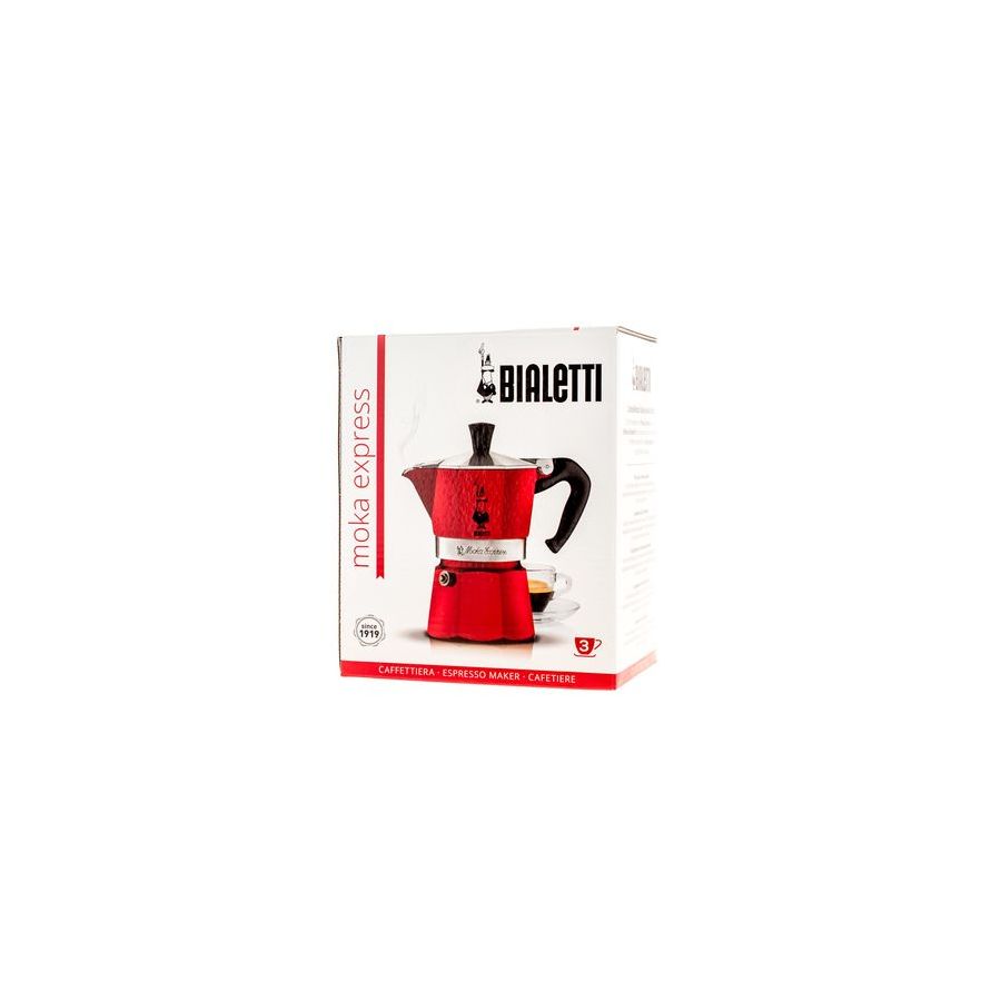 Bialetti Moka Express 3 mocha teapot red
