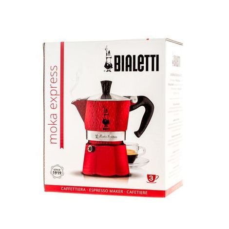Bialetti Moka Express 3 moka konvice červená