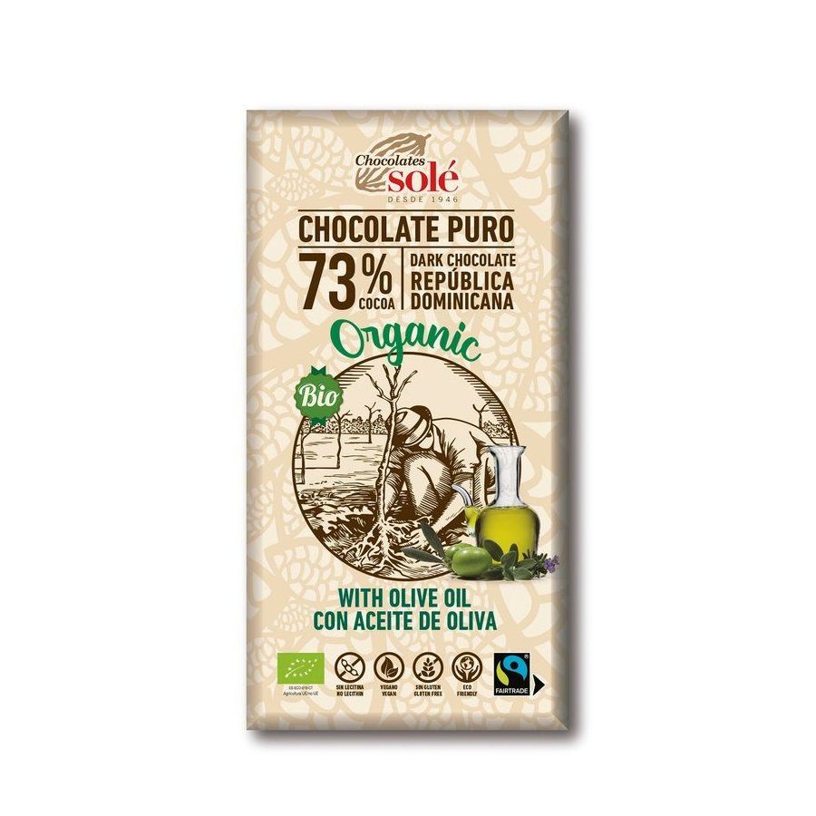 Chocolates Solé - 73% bio čokoláda s olivovým olejem