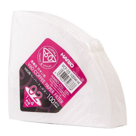 Paper filters Hario V60-02 100 pcs, white (VCF-02-100W-H)