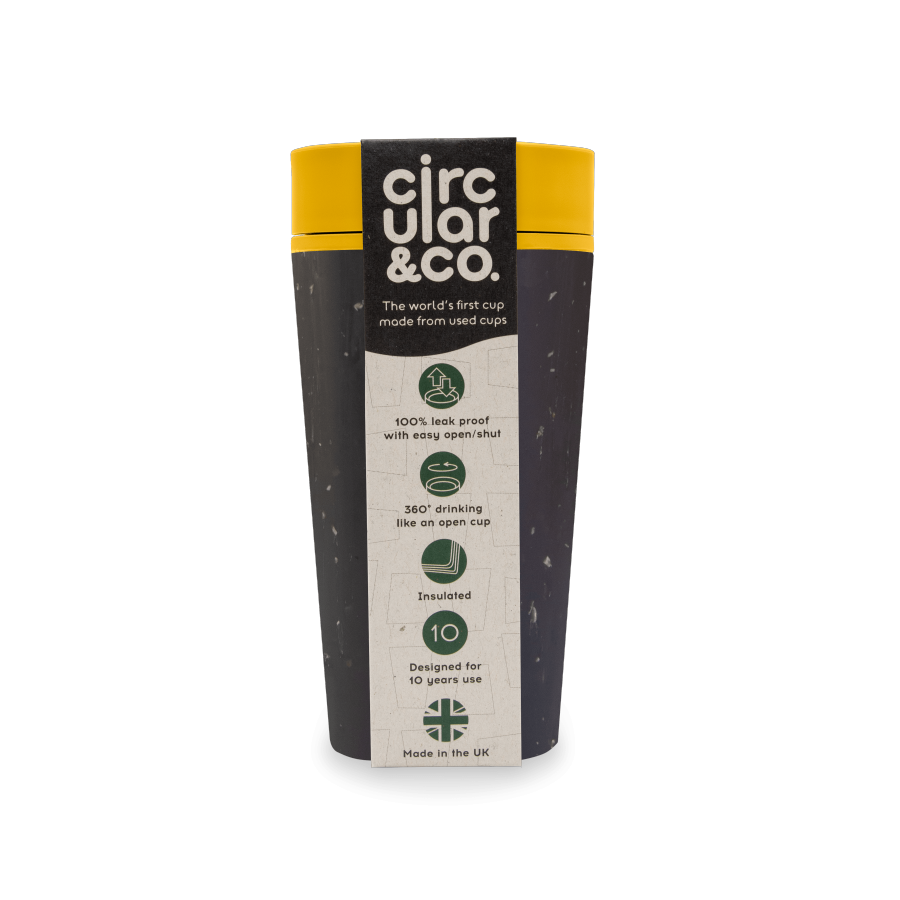 Kelímek Circular Cup (rCup) Black and Mustard 340ml