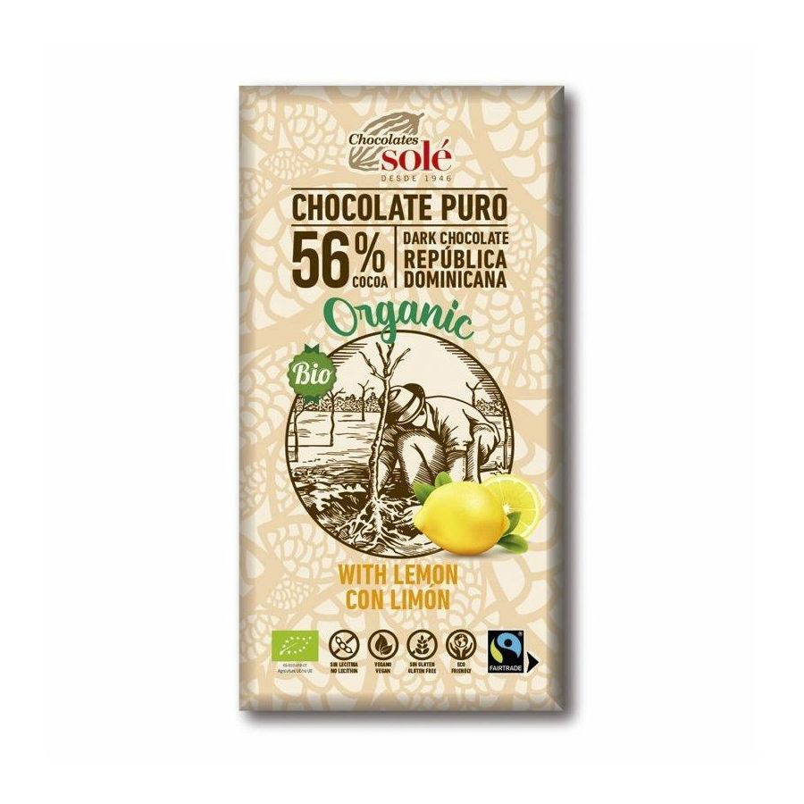 Chocolates Solé - 56% bio čokoláda s citrónem