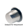 Astainless steel refillable Sealpod capsule compatible with Nespresso® coffee machines, for making fresh coffee of your choice at a fraction of the cost. Stickers included!