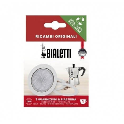 Bialetti Gasket Set for 1-Cup Aluminium Moka Pot