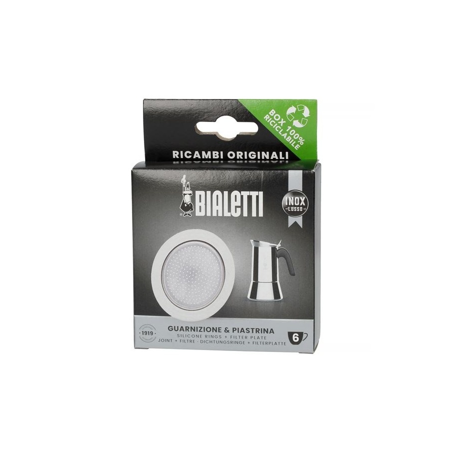 Seal Bialetti stainless steel coffee maker 6 cups