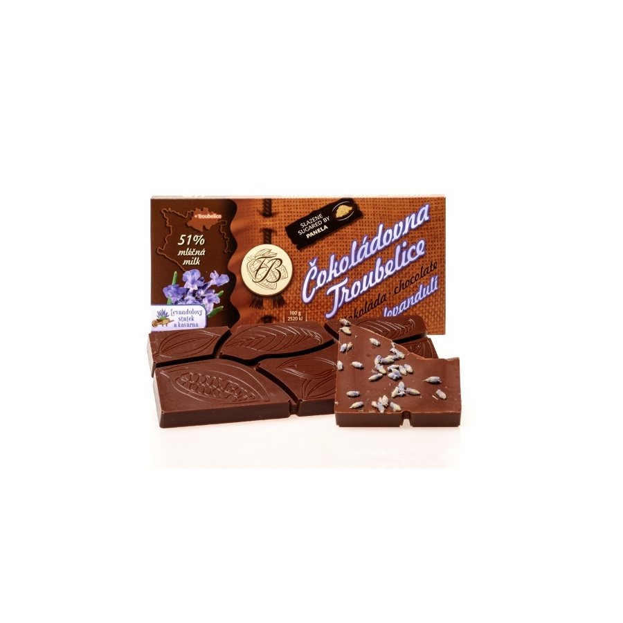 Čokoláda Troubelice Levandule 75%, 45g