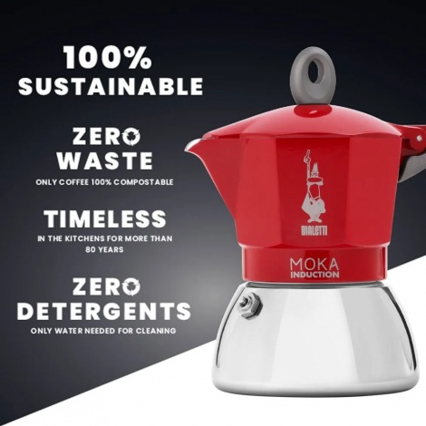 Bialetti Moka Induction 6 cups red NEW