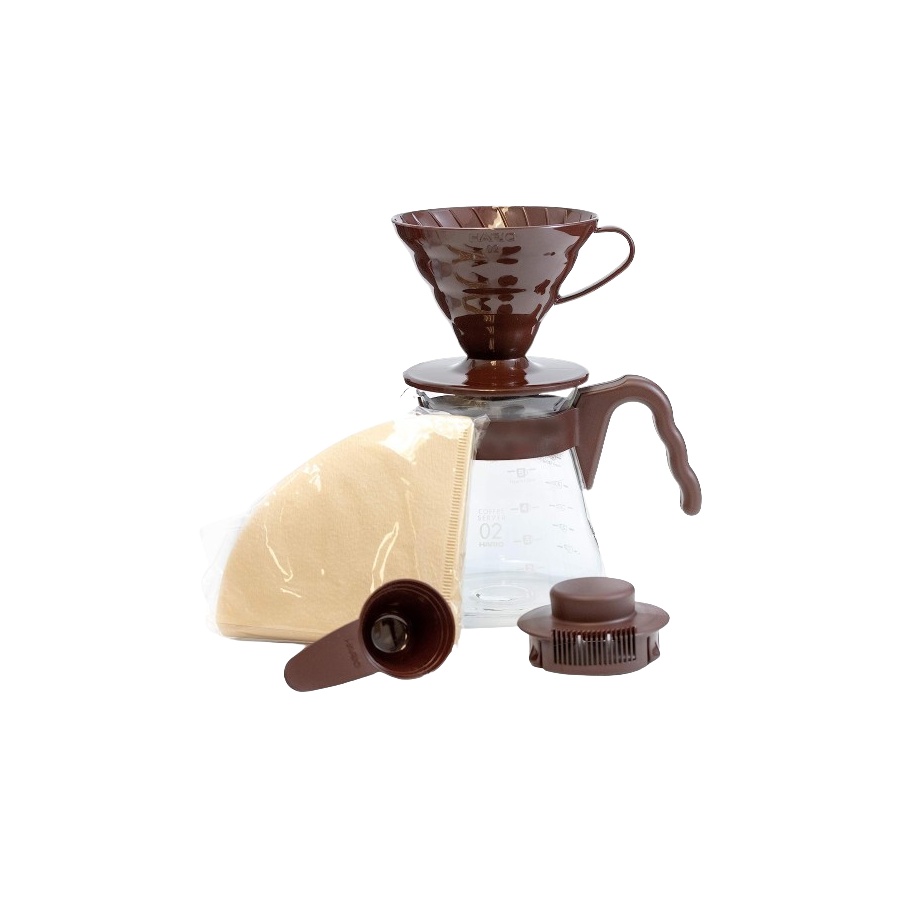 Pour over kit Hario V60 brown (VCSD-02CBR)