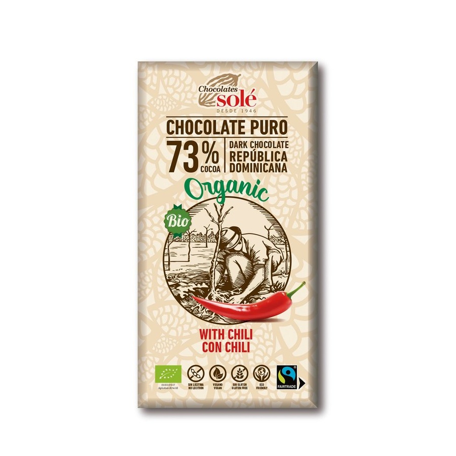 Chocolates Solé - 73% bio čokoláda s chilli