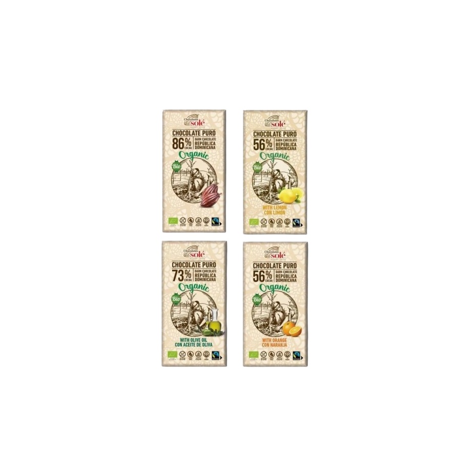 Gift set of organic chocolates 4pcs