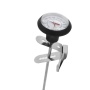 Analogový nerezový teploměr Timemore pro perfektní kontrolu nad teplotou vody, našlehaného mléka i dalšího použití v kuchyni.   