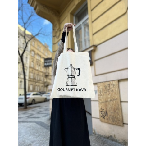 Canvas bag - mocha teapot