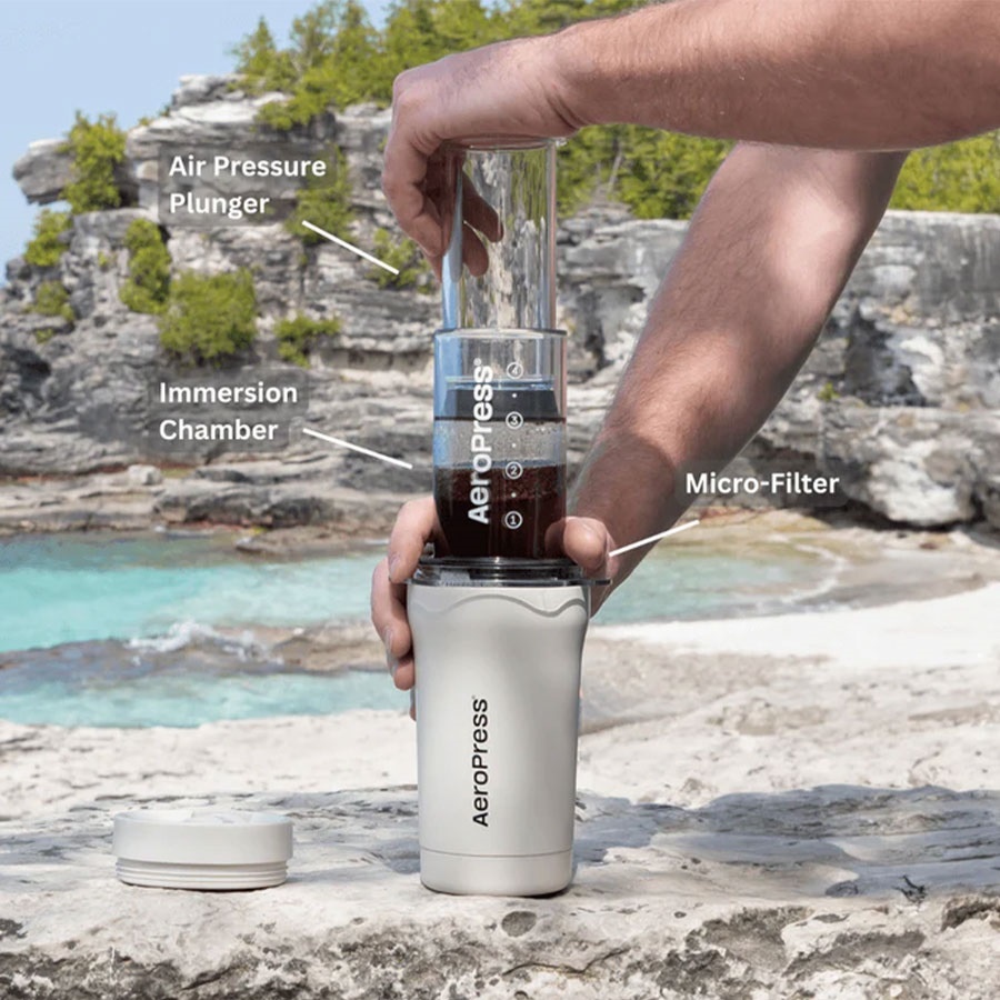 Aeropress GO Plus Travel System - cream