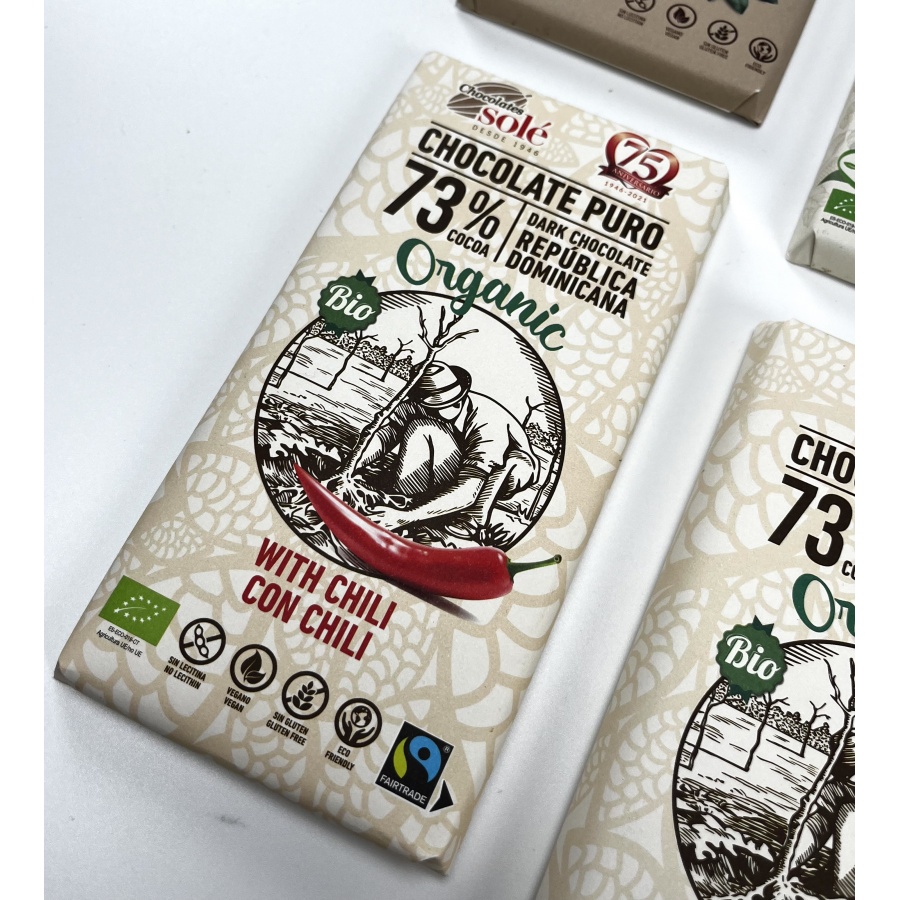 Chocolates Solé - 73% organic chocolate with chilli