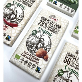Chocolates Solé - 73% Bio hořká čokoláda s mandlemi 150g 2