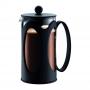 Luxusní sametově černý plastový french press Bodum Kenya s objemem 350 ml pro přípravu lahodné čerstvé kávy. 