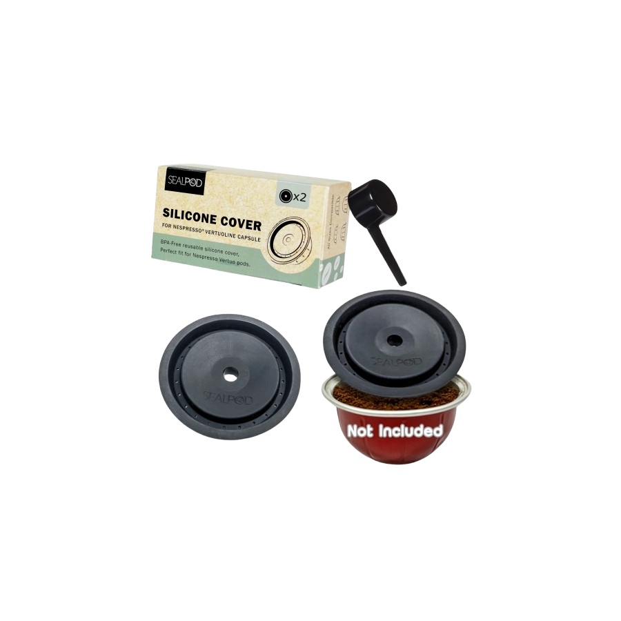 2x Sealpod replacement cap for Nespresso VertuoLine® and Vertuo® capsules.