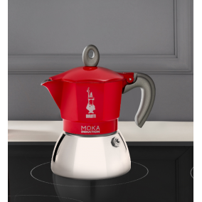 Bialetti Moka Induction 4 šálky červená - POUŽITÁ/SLEVA 2