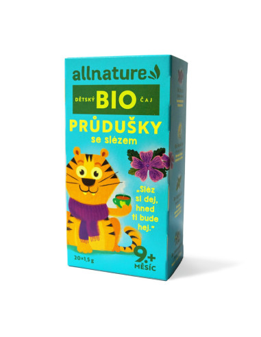 Allnature BIO Dětský čaj Průdušky se slézem 20x1,5 g