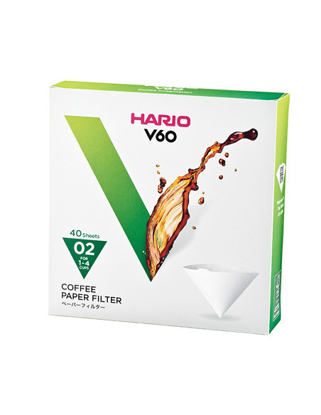 Paper filters Hario V60-02 40 pcs, white (VCF-02-40W)