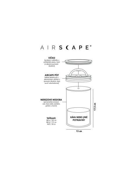 Airscape coffee jar 250g - Charcoal