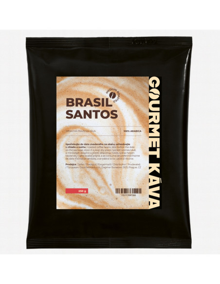 Brazílie Santos, STŘEDNĚ PRAŽENÁ, zrnková káva arabica