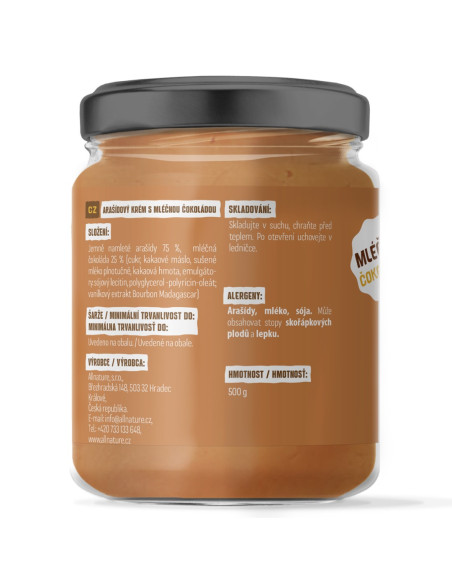 Allnature Peanut Butter with Milk Chocolate 500 g
