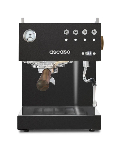 Ascaso Steel UNO PID Espresso Machine, Black with Wooden Accents