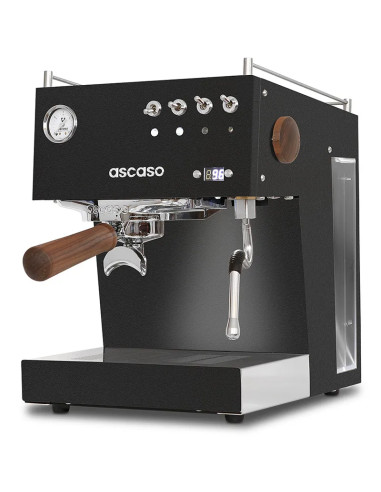 Ascaso Steel UNO PID Espresso Machine, Black with Wooden Accents