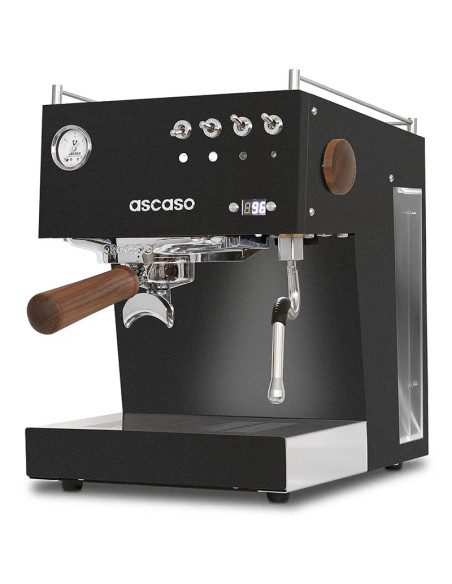 Ascaso Steel UNO PID Espresso Machine, Black with Wooden Accents