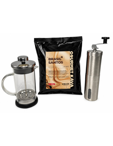 French Set—Coffee Grinder, French Press, and Coffee