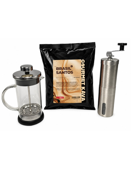 French Set—Coffee Grinder, French Press, and Coffee