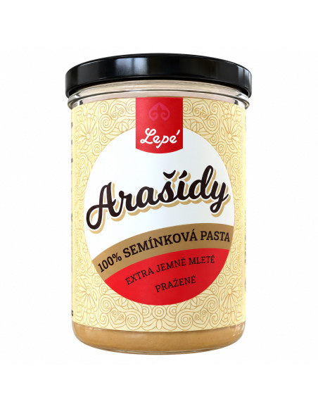 Lepé Arašídová pasta / máslo 100% 400g – jemně mletá, bez lepku a palmového oleje