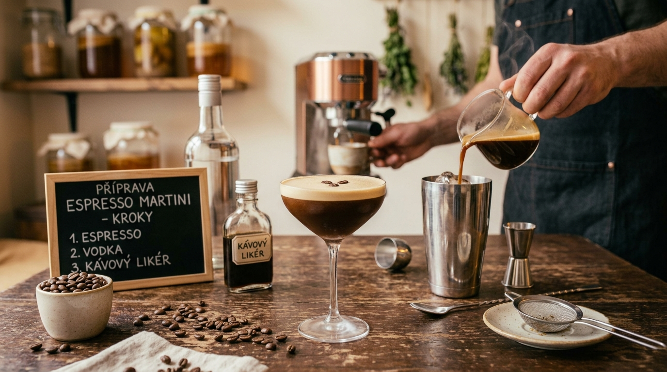 Příprava kávy Espresso martini